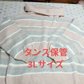 스트라이프 터틀넥 니트