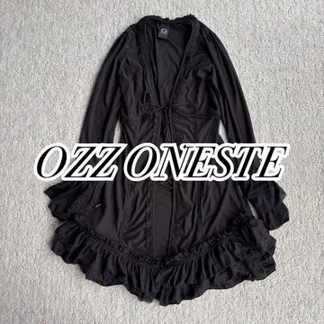 OZZ ONESTE 롱 프릴 가디건 블랙