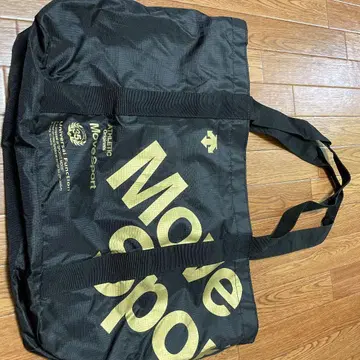 미사용 새상품 데상트 DESCENTE 포켓터블 토트백 블랙 x 골드