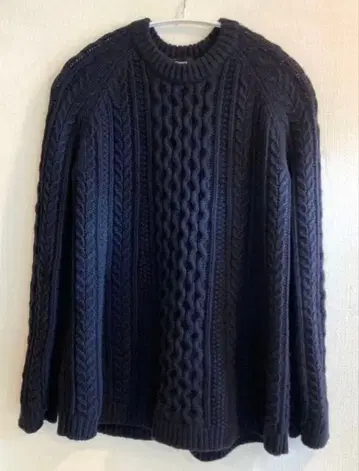 [컨디션 최상] Theory 캐시미어 스웨터 아란 니트 네이비 니트