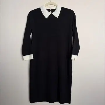 비즈 장식 블랙 무릎 기장 원피스 M 사이즈