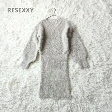 RESEXXY 리젝시 라메 샤기 미니 원피스 라이트 그레이