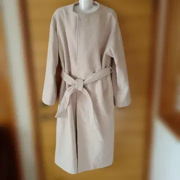 베이지 울 코트