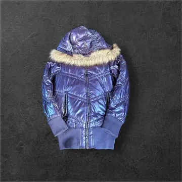 00 퍼 다운 자켓 y2k 시크 스타일 광택 짧은 기장