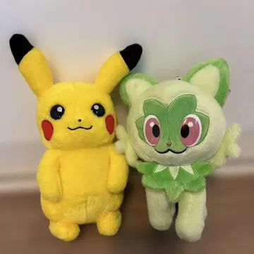 포켓몬 봉제 인형 세트 피카츄와 냐오하