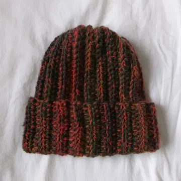 니트 모자/비니/크러셔 모자/Y2K/그라데이션/오렌지