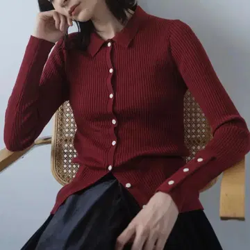 새상품 foufou 니트 폴로 가디건