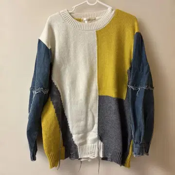 패치워크 니트 스웨터