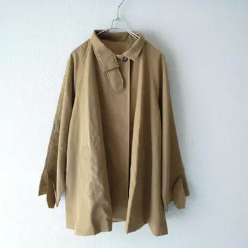 스탠드 칼라 숏 트렌치코트 A라인 베이지 체형 커버