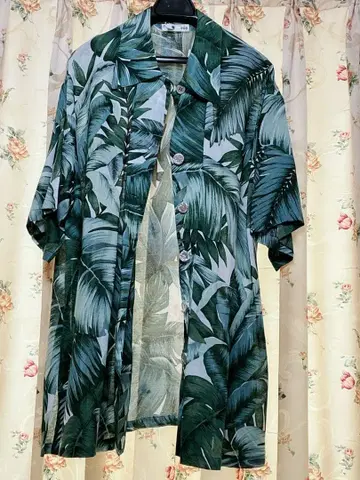 MOGA 잎 패턴 반팔 셔츠 블라우스