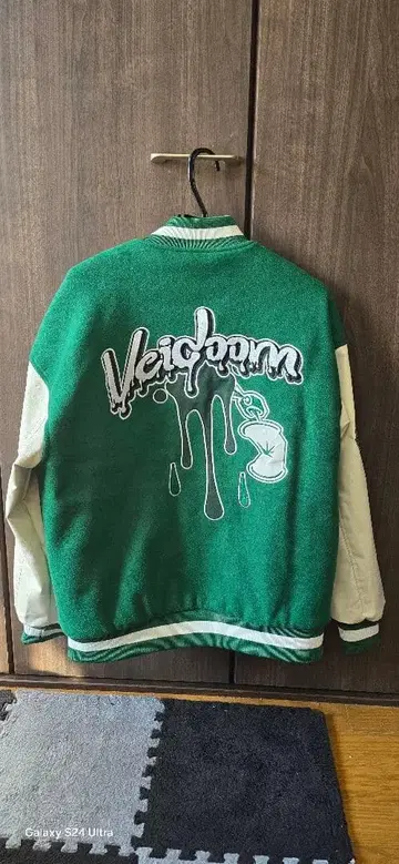 VEIDORN 그린 화이트 바시티 자켓 L