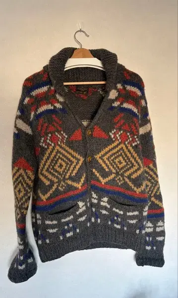 GLOBAL WORK 기하학 패턴 가디건 L