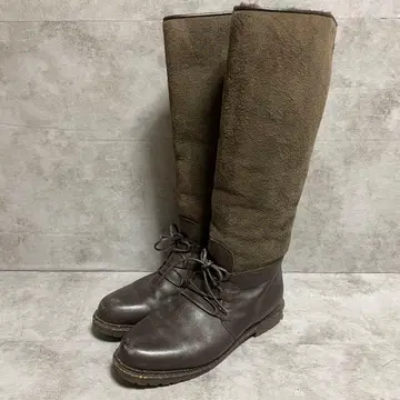 [ 발리 ] ( 37 ) 롱 부츠 스웨이드 보아 안감 다크 브라운 가죽
