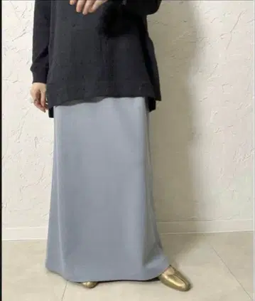 cafune 카푸네 부클레 더블 니트 백 플레어 스커트 타이트