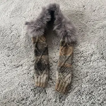 니트 퍼 탈부착 카라 머플러 프리 사이즈