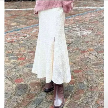 RESEXXY 슈링크 자카드 스커트 화이트 프리 사이즈