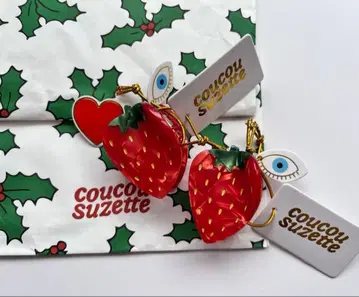 정품 coucou suzette 딸기 미니 헤어 클립 쿠쿠슈제트