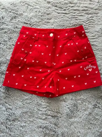 [새상품] callaway 하트 무늬 빨간색 숏팬츠 S