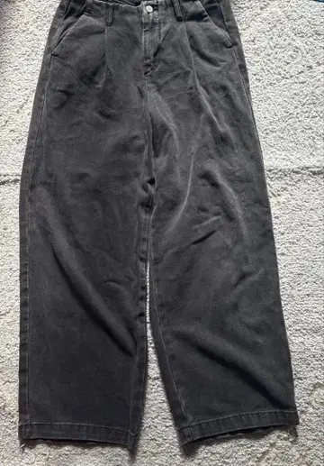 fuv 다크 그레이 와이드 팬츠