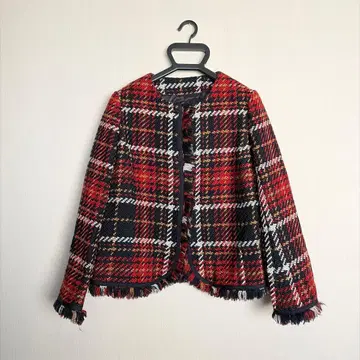 노카라 체크 자켓