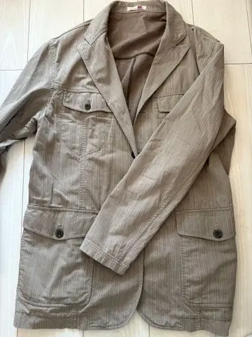 COX 스트라이프 베이지 테일러드 자켓