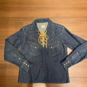 THE FLAT HEAD 데님 셔츠 풀오버 웨스턴 38