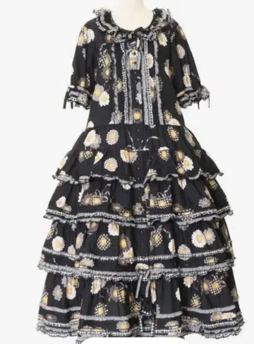 [ 새상품급 ] 핑크하우스 데이지 코사지 롱 원피스 블랙