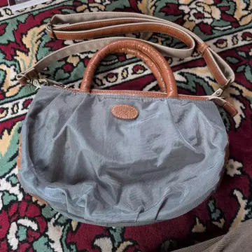 IBIZA 그레이 나일론 가죽 숄더백