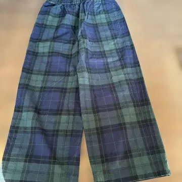 타탄 체크 패턴 코튼 팬츠