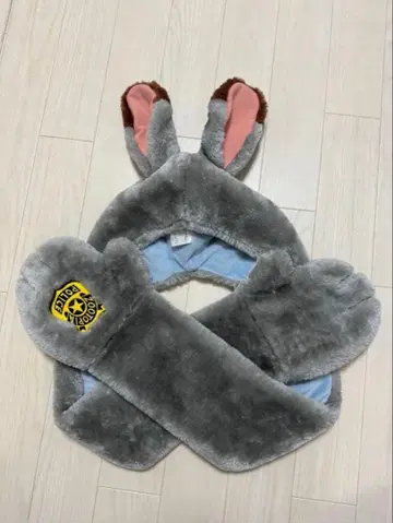 [ 새상품급 ] 디즈니 공식 주토피아 주디 머플러 캡 후드 장갑