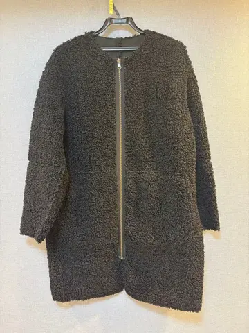 보아 소재 집업 롱 코트