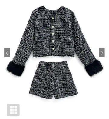 트위드 퍼 포함 셋업