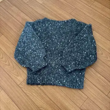 CELFORD 라메 니트 숏 기장 양모 알파카