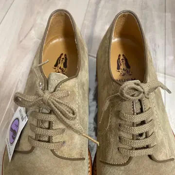 허시파피 베이지 스웨이드 캐주얼 슈즈 레이스업 24.5 3E