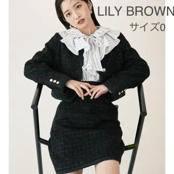 LILY BROWN 블레이드 트림 트위드 미니 스커트