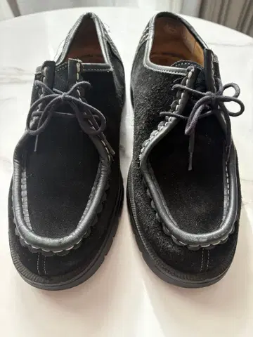 KLEMAN 블랙 스웨이드 레이스업 슈즈