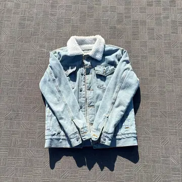 보아 옷깃 절개 데님 자켓 보아 안감 라이트 블루 y2k 라이트 아우터