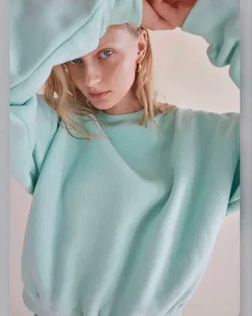 완판템 시루무린 Volume Sweat 풀오버 아쿠아틴트