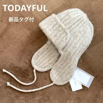 택 포함 새상품 TODAYFUL 플라이트 니트캡 베이지