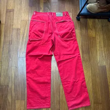 메카 데님 레드 스트레이트 팬츠 34