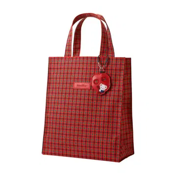 familiar 패밀리아 체크 토트백 대 빨간색