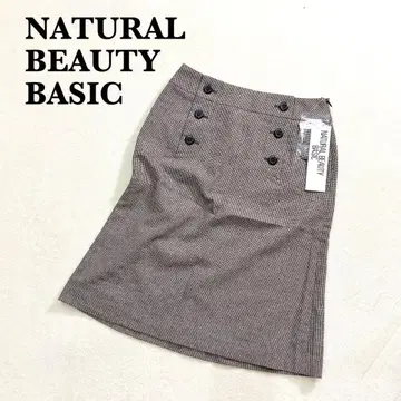 택 포함 미사용품 내추럴 뷰티 베이직 타이트 스커트 S 브라운