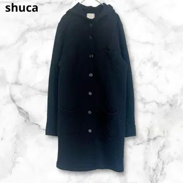 슈카 퀼팅 자켓 롱 기장 얇은 소재 점퍼 L 블랙 면 100