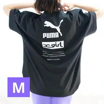 PUMA x-girl 콜라보 T셔츠 블랙 빅 실루엣