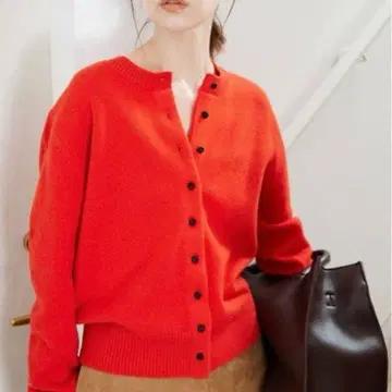 SLOBE iENA 오렌지 버튼 가디건