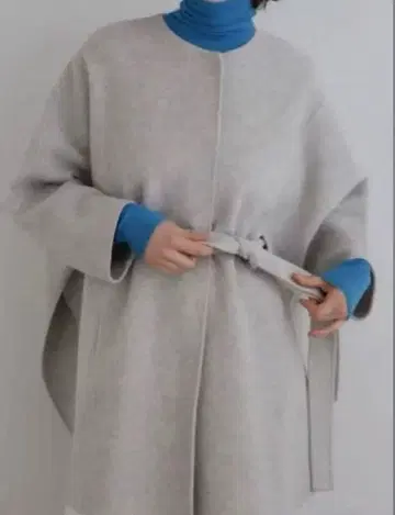 le phil 울 리버 코트 판초 케이프