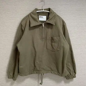 MHL. 카키 하프 지퍼 맨투맨
