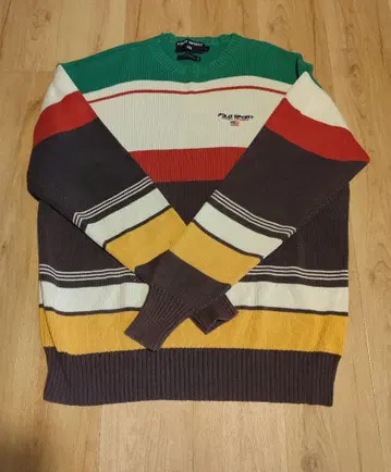 랄프 로렌 멀티 컬러 와이드 보더 코튼 스웨터 표기 (L)