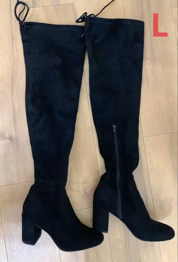 블랙 니하이 부츠 L 사이즈 스웨이드 느낌