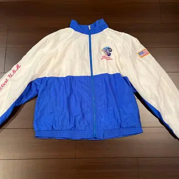 TEE'S PLUS 나일론 자켓 M 파랑/화이트 USA제 구제 의류